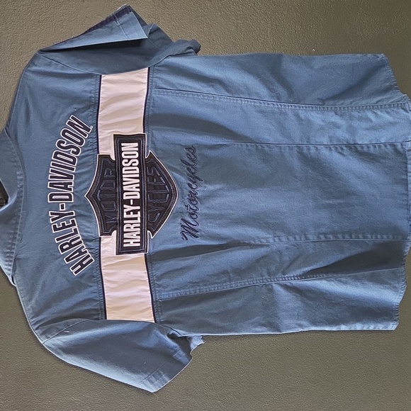 Harley-Davidson Other - Harley-Davidson Casual Blue Button-Down Shirt Size L